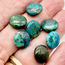 Load image into Gallery viewer, Seven Beads of Natural Chrysocolla 12mm Coin Beads 10421