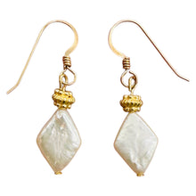 Load image into Gallery viewer, White Freshwater Pearl Dangle Earrings 14K Gold Filled 1.25 Inch