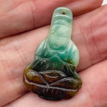 Load image into Gallery viewer, Jade Meditating Buddha Seated Charm| 30x20x2mm | Green, Red | 1 Pendant Bead |