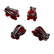 Load image into Gallery viewer, Frog Lampwork Glass Jumping Frog Beads | 17x12x9mm | Scarlet Red | 4 Beads |