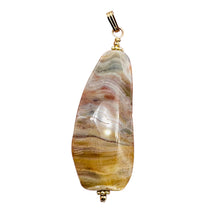 Load image into Gallery viewer, Ocean Jasper 14K Gold Filled Pendant | 2 1/2" Long | Pink, Orange, Gray |