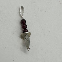 Load image into Gallery viewer, Rhodolite Garnet and Labradorite Sterling Silver Pendant | 1 1/4 inches long |
