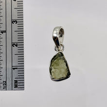 Load image into Gallery viewer, Moldavite 7.661ct Sterling Silver Triangle | 7/8" Long | Green | 1 Pendant |