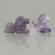 Load image into Gallery viewer, Adorable! 2 Carved Amethyst Horse Pony Beads