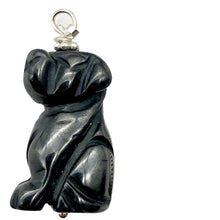 Load image into Gallery viewer, Hematite Dog Sterling Silver Necklace Pendant | Semi Precious Stone Jewelry|