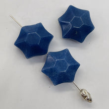 Load image into Gallery viewer, 3 Carved Dumortierite 6-Point Star Beads 9245Du