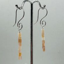 Load image into Gallery viewer, Pink Mother of Pearl Sterling Silver Earrings with Spiral Hook | 1 3/4" Long |