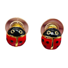 Load image into Gallery viewer, Fashion Lady Bug Oval Post Earrings | 7/8" | Red Black | 1 Pair |