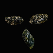 Load image into Gallery viewer, 2 Druzy Speckeled Ocean Jasper Wavy Pendant Beads 6857B