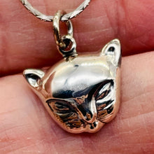 Load image into Gallery viewer, Kitty Cat Sterling Silver Charm | 3/4" Long | Silver | 1 Pendant |