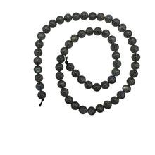 Load image into Gallery viewer, Labradorite AAA Round Bead Strand | 6mm | Gray, Red, Blue Flash | 59/60 Beads |