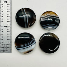 Load image into Gallery viewer, Black and White Sardonyx Agate 20mm Coin Bead 8" Strand (10 Beads) 9349HS