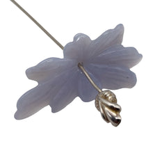 Load image into Gallery viewer, Chalcedony 12ct Hand Carved Flower Bead | 38x15x5mm | Blue | 1 Pendant Bead |
