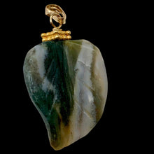 Load image into Gallery viewer, Ocean Jasper Carved Autumn Leaf Bead 14K Gold Filled Pendant | 1 3/4" Long |