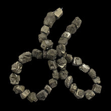 Load image into Gallery viewer, Pyrite Crystals Nugget 18" Strand | 19x13 to 13x10 | Silver Gold | 38 Beads|