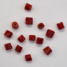 Load image into Gallery viewer, Natural AAA Red Coral Branch Tube Beads | 4 to 5 x 4mm | Red | Tube | 8 Beads |