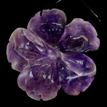 Load image into Gallery viewer, Amethyst Carved Pendant Flower | 55x8mm | Purple White | 1 Bead |