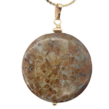 Load image into Gallery viewer, AutumnLeaves Druzy Ocean Jasper 14K Gold Filled Pendant | 30mm | 1 3/4" Long |