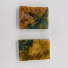 Load image into Gallery viewer, Jade Flowering Flat Rectangle Beads| 22x20x6mm | Pinkish brown green | 2 Beads|