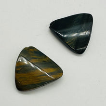 Load image into Gallery viewer, Tiger Eye Triangle Bead Parcel | 30x7mm | Bronze, Blue, Black | 2 Beads |