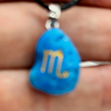 Load image into Gallery viewer, Zodiac Scorpio Howlite Stone Oval Pendant | 1 1/2" Long | Blue | 1 Pendant }