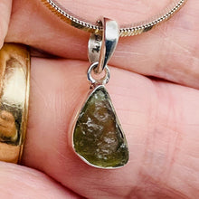 Load image into Gallery viewer, Moldavite 9.4ct Sterling Silver Teardrop Pendant | 7/8" Long| Green| 1 Pendant |