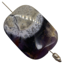 Load image into Gallery viewer, Purple Sage Plume Agate Rectangle Pendant Bead| 39x30x8mm | Purple, White | 1 |