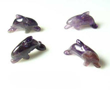 Load image into Gallery viewer, Jumping Carved Amethyst Dolphin Animal Beads