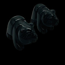 Load image into Gallery viewer, Adorable! Hand Carved Onyx Panda Bear Beads | 19x14x10mm | Black