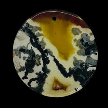 Load image into Gallery viewer, Limbcast Moss Agate Disc Pendant Bead | 33x2mm | Orange, White | 1 Bead |
