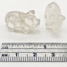 Load image into Gallery viewer, Oink 2 Carved Quartz Pig Beads | 23x16x11mm | Clear