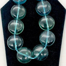 Load image into Gallery viewer, Rare Gem Quality Natural Blue Fluorite 15x8mm Coin Bead Strand | 27 Beads |