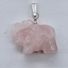 Load image into Gallery viewer, Trumpeting Rose Quartz Elephant & Solid Sterling Silver Pendant 508570S