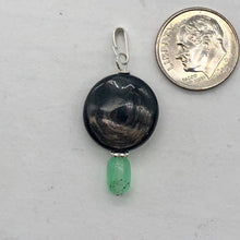 Load image into Gallery viewer, Hypersthene, Gemmy Green Chrysoprase Drop Sterling Silver Pendant 1 1/4" Long |