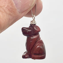 Load image into Gallery viewer, Red Jasper Dog Pendant | Semi Precious Stone Jewelry | Sterling Silver |