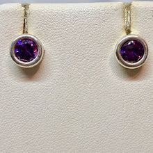 Load image into Gallery viewer, February 7mm Lab Amethyst & Sterling Silver Earrings 9780Bb - PremiumBead Alternate Image 4