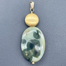 Load image into Gallery viewer, Ocean Jasper 14K Gold Filled Oval Pendant | 2" Long | Green | 1 Pendant |