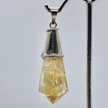 Load image into Gallery viewer, Carved Topaz Ruby Sterling Silver Pendant | 1 3/4" Long | Golden Red | 1 Pendant