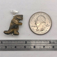 Load image into Gallery viewer, Tigereye Tyrannosaurus Rex Dinosaur Pendant Necklace|Sterling Silver Jewelry - PremiumBead Alternate Image 7