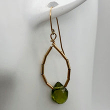 Load image into Gallery viewer, Natural Green Peridot Briolette &14k Earrings 200867 - PremiumBead Alternate Image 4
