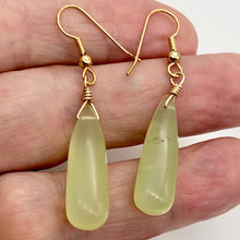 Load image into Gallery viewer, Serpentine, Smooth Briolette Mint Green 14K Gold Filled pendant! | 28x9mm |