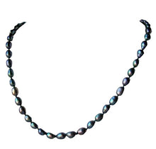 Load image into Gallery viewer, Fab Blue Peacock Freshwater Pearl & 14Kgf 26 inches Strand/String Necklace 9811