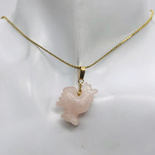 Load image into Gallery viewer, Rose Quartz Rooster Pendant Necklace