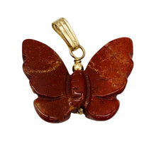 Load image into Gallery viewer, Jasper Butterfly Pendant Necklace | Semi Precious Stone Jewelry | 14k gf Pendant