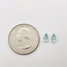 Load image into Gallery viewer, Pair (2) Rare Natural Light Blue Zircon Faceted 7.5x5-6x4mm Briolette Beads 4881 - PremiumBead Alternate Image 3