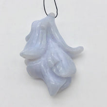 Load image into Gallery viewer, Blue Chalcedony Druzy Flower Bead | Carved | Twice Drilled | 42.98 cts | 41x31mm - PremiumBead Alternate Image 10