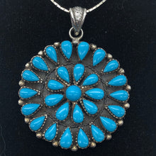 Load image into Gallery viewer, Natural Turquoise Squash Blossom Sterling Silver Semi Precious Stone Pendant - PremiumBead Alternate Image 3

