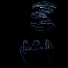 Load image into Gallery viewer, Halloween 2 Hand Carved Hematite Bat Beads | 21x16x5mm | Silver black