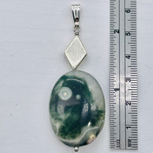 Load image into Gallery viewer, Ocean Jasper Sterling Silver Oval Pendant | 2" Long | Green | 1 Pendant |