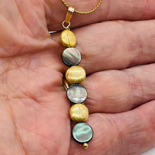 Load image into Gallery viewer, Mother of Pearl 14K Gold Filled Drop/Dangle | 2 1/4" Long | Rainbow | 1 Pendant|